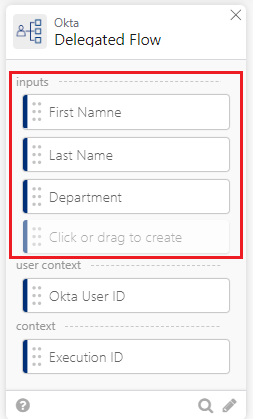 Delegated Flow Inputs configuration