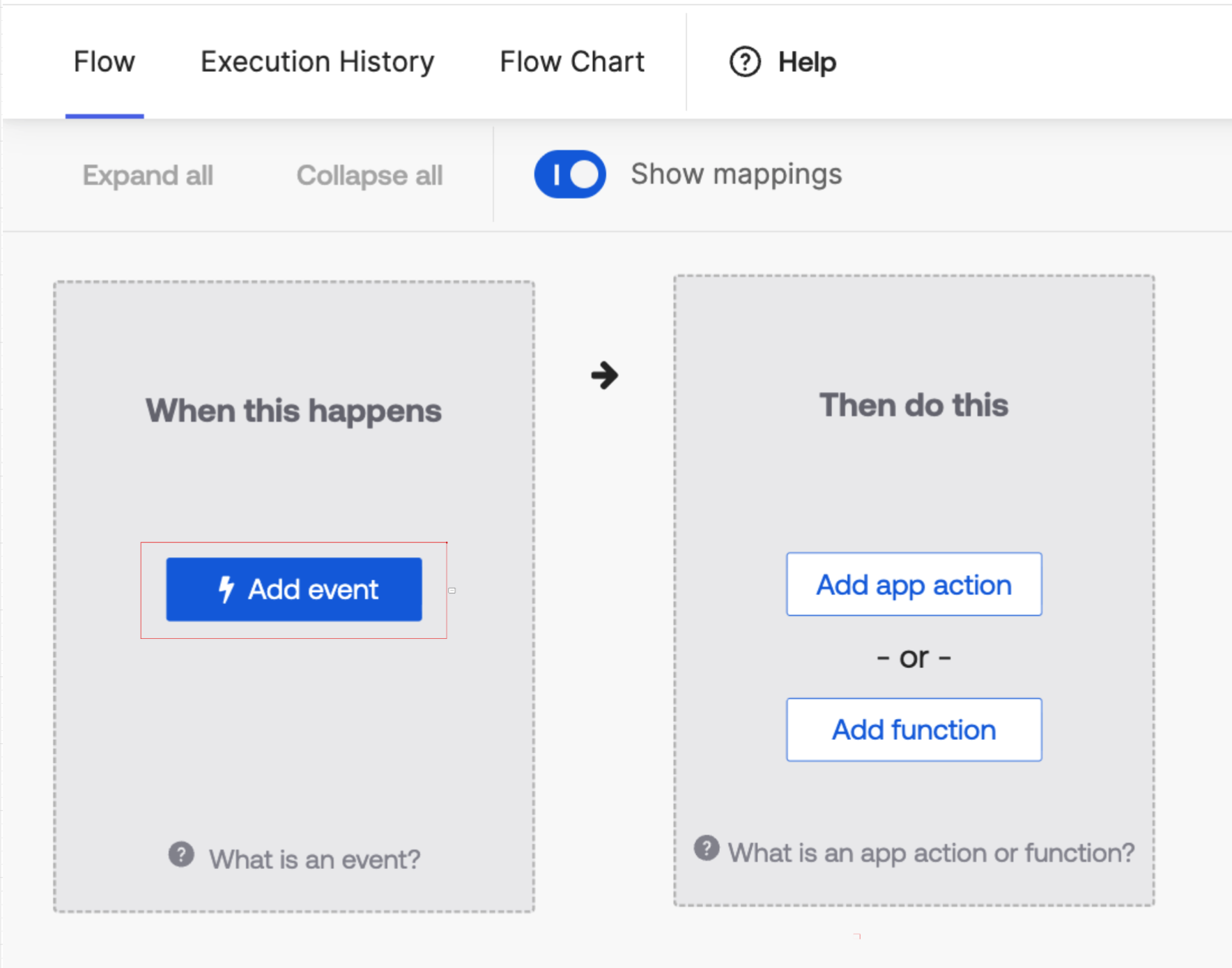Add event button in Okta Workflows
