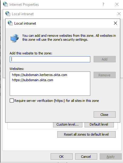 Local intranet