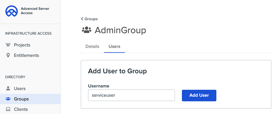 Users tab