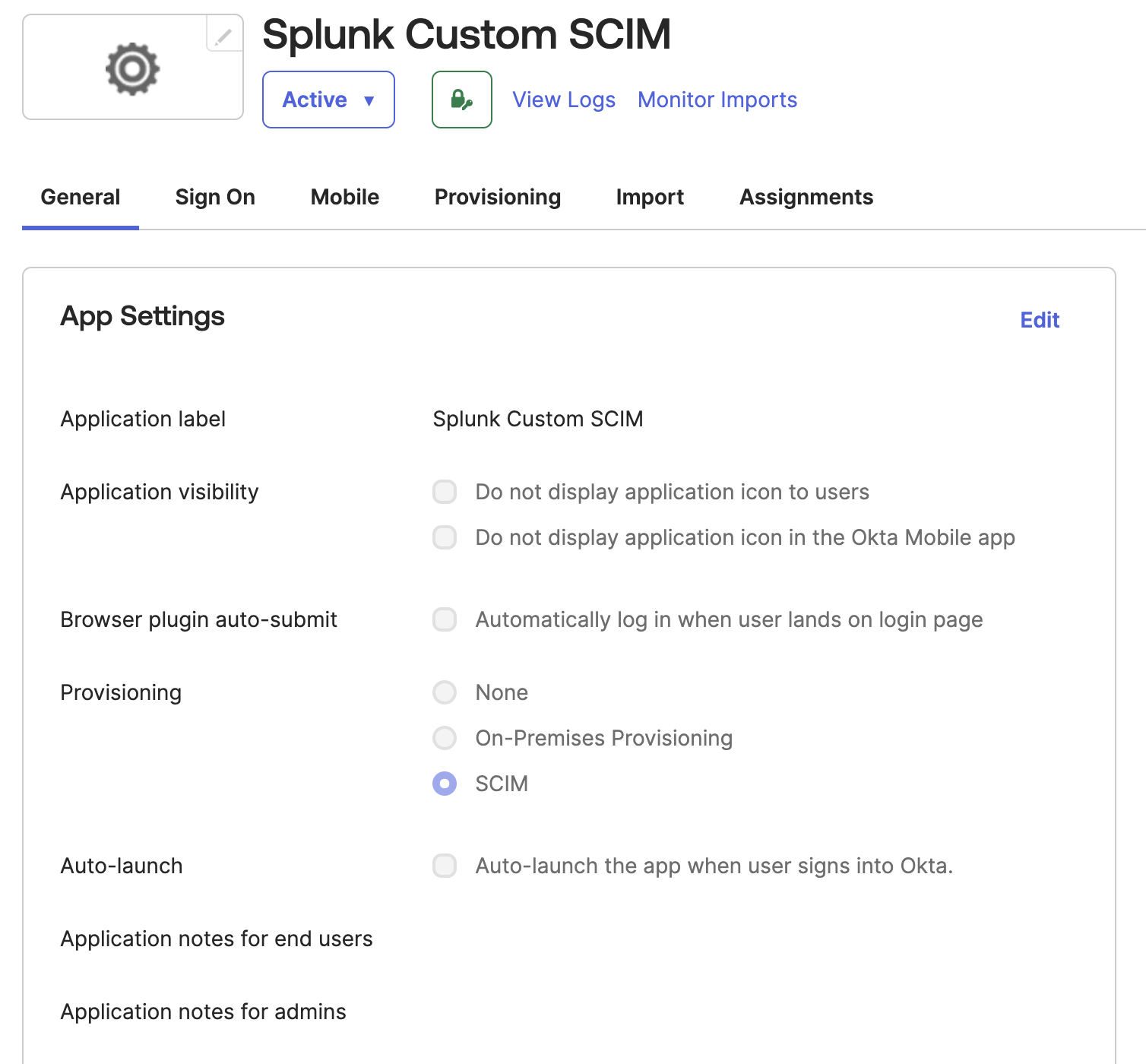 Splunk Custom SCIM