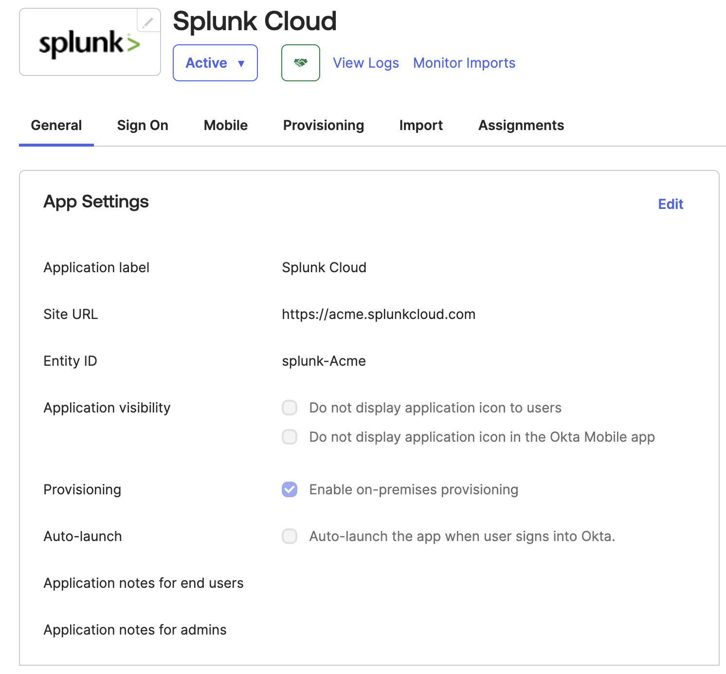 Splunk Cloud app