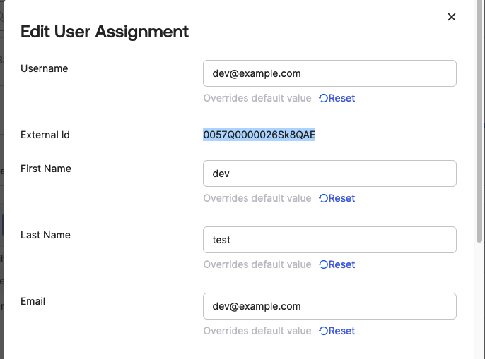 sample external ID from a Salesforce Integration