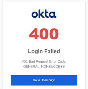 SAML IDPでログインしようとすると、［400: Bad Request Error Code