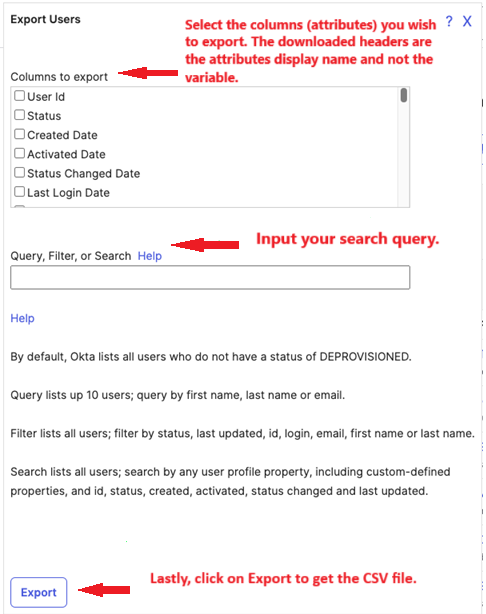 Export Users