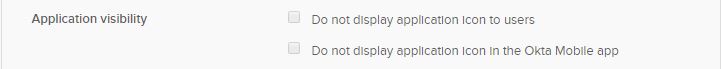 Do not display application icon to users checkbox