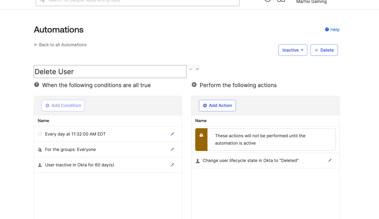 Delete User Automation