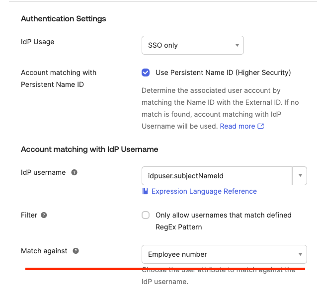 Authentication Settings