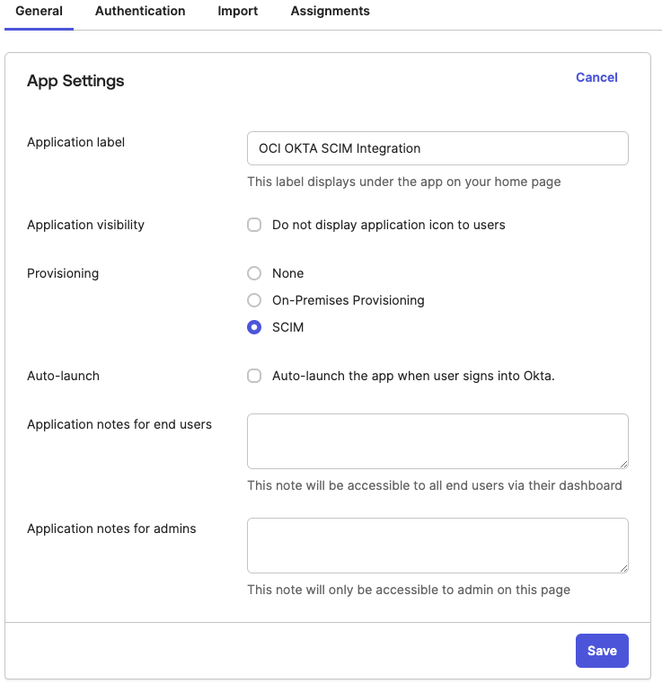 App settings