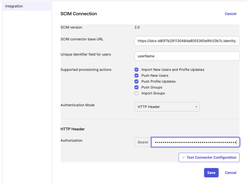 SCIM Connection