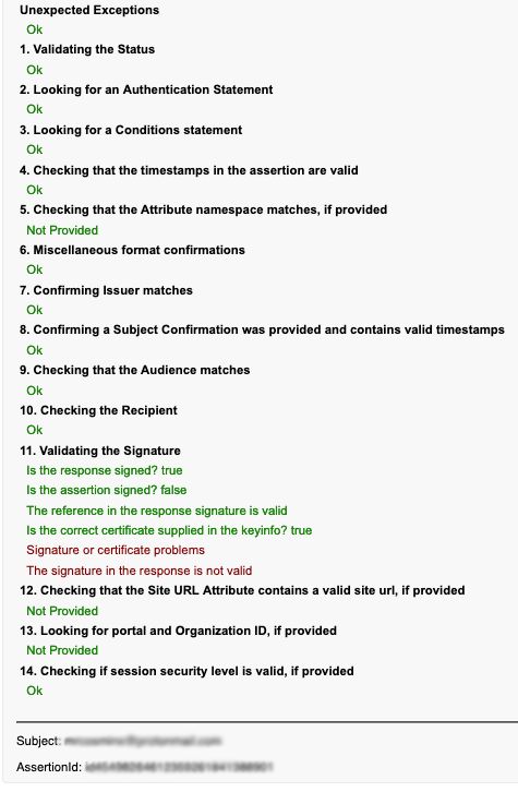 SAML Assertion validator