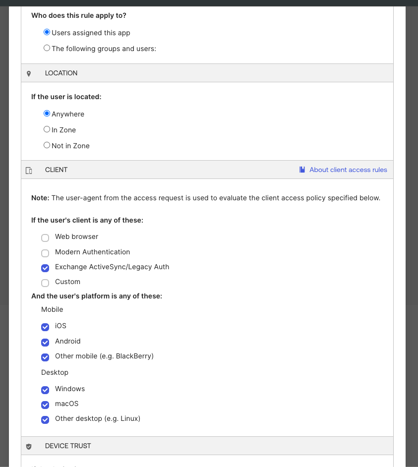 Okta classic ASOP O365