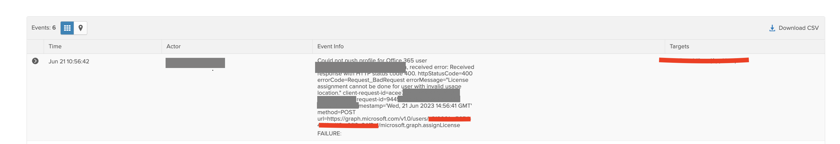 System log error