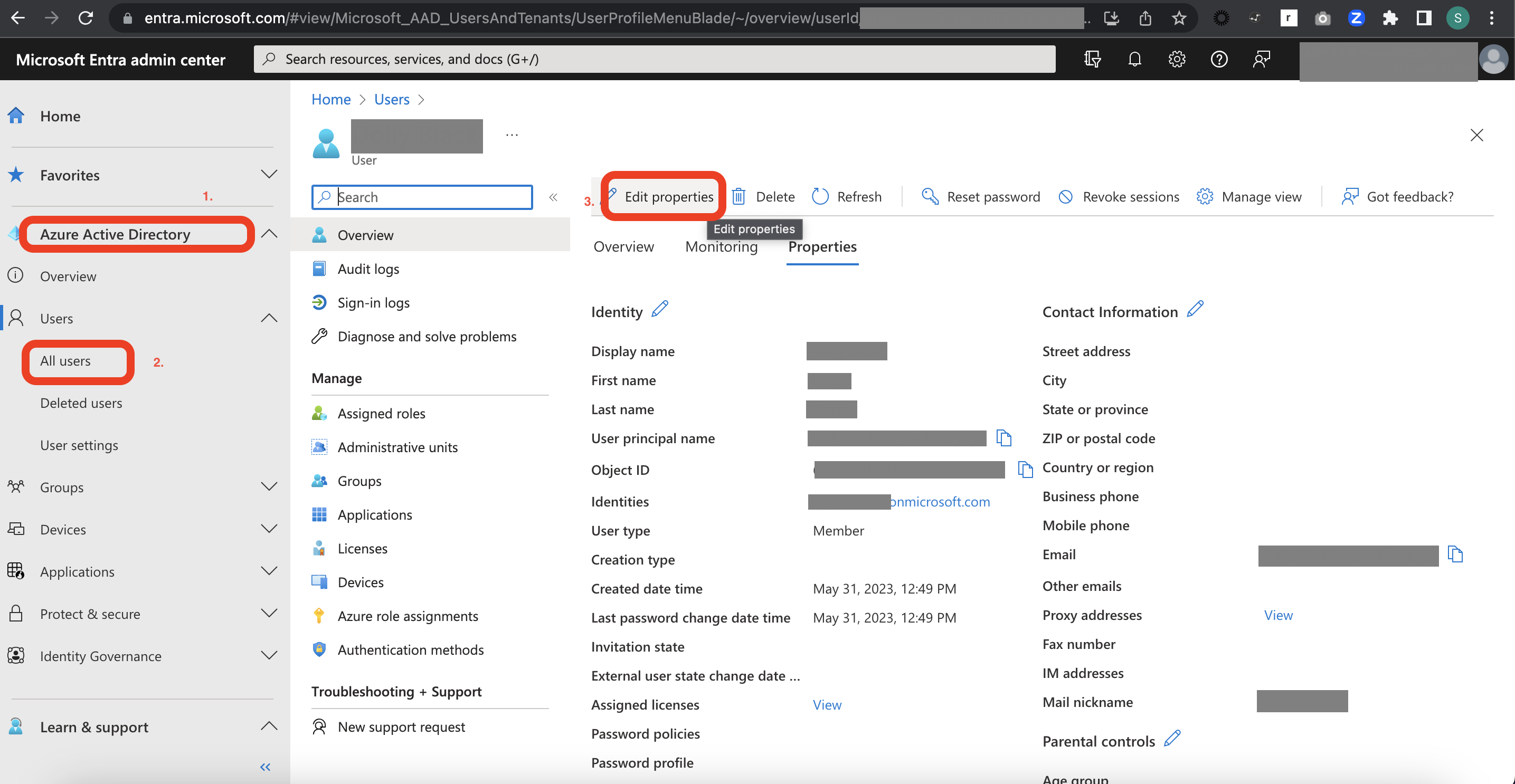 Azure AD Admin Console