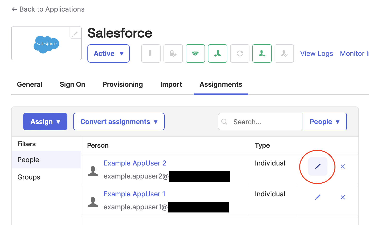 Salesforce's Assignments tab