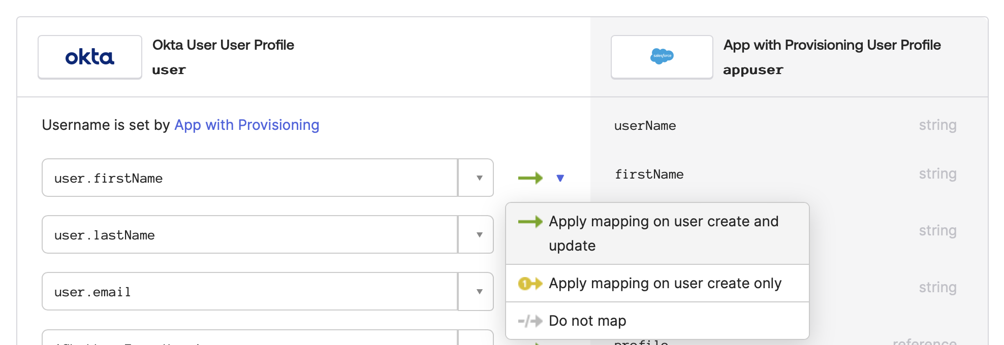 Create and Update mapping