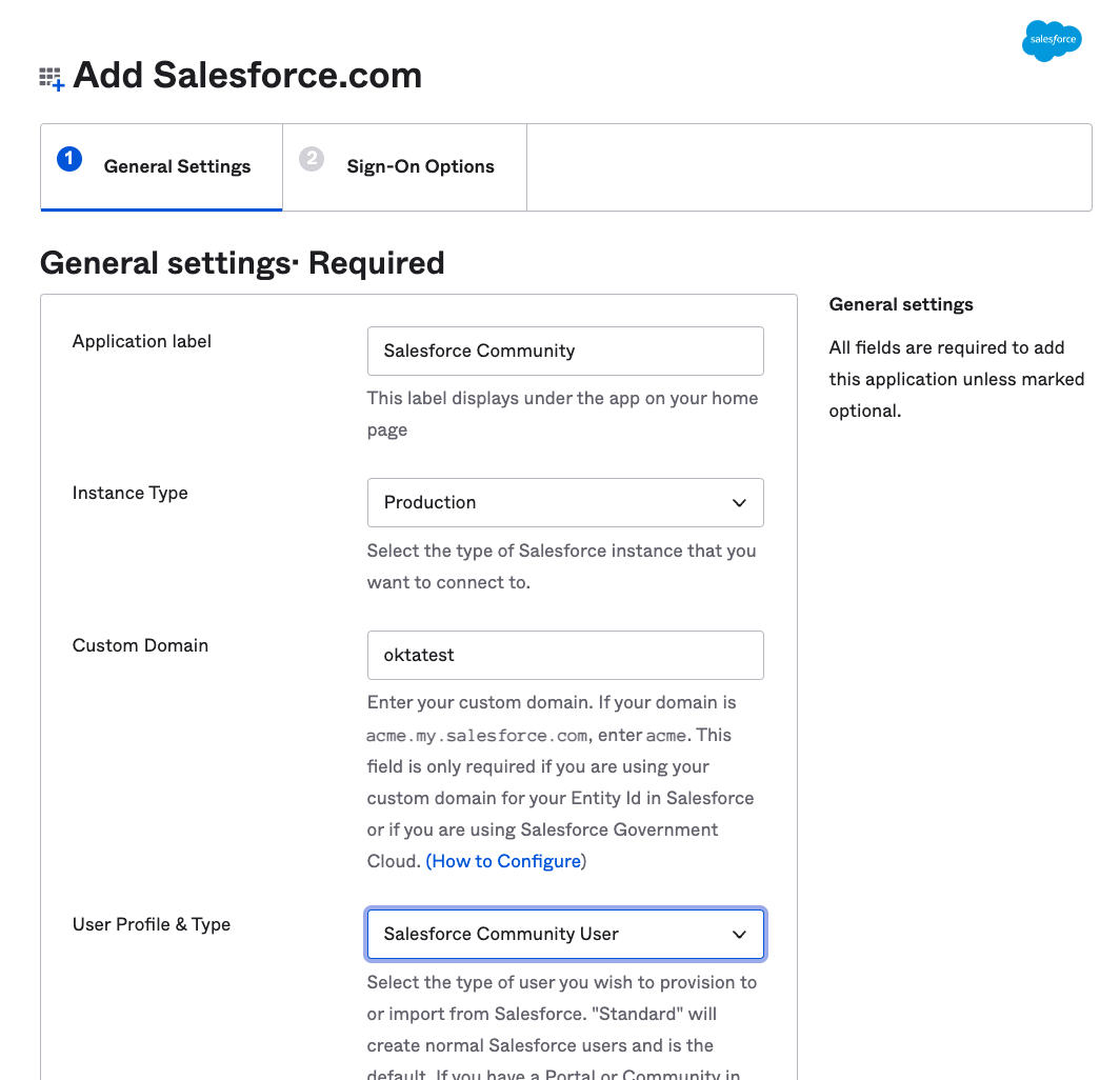 Add Salesforce Integration - General Settings