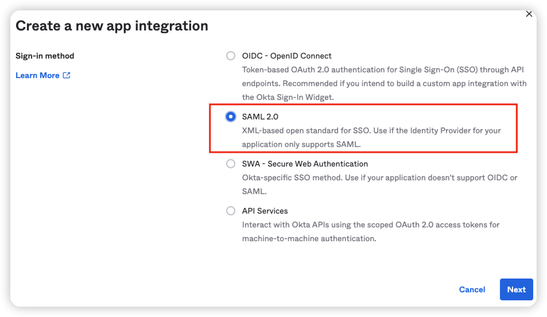 Create new app intergation