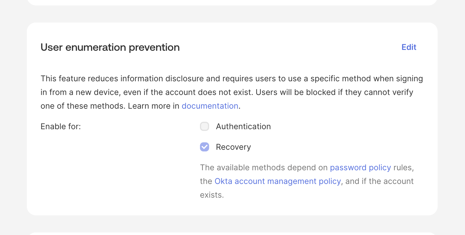 User Enumeration Prevention