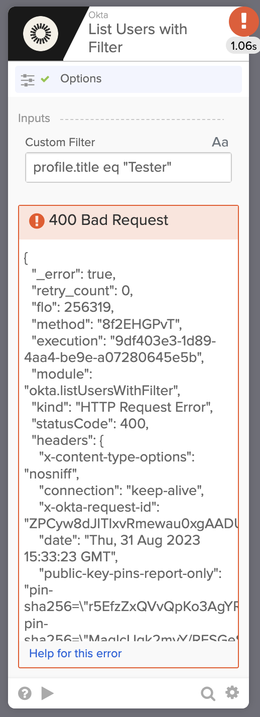 List Users with Filter