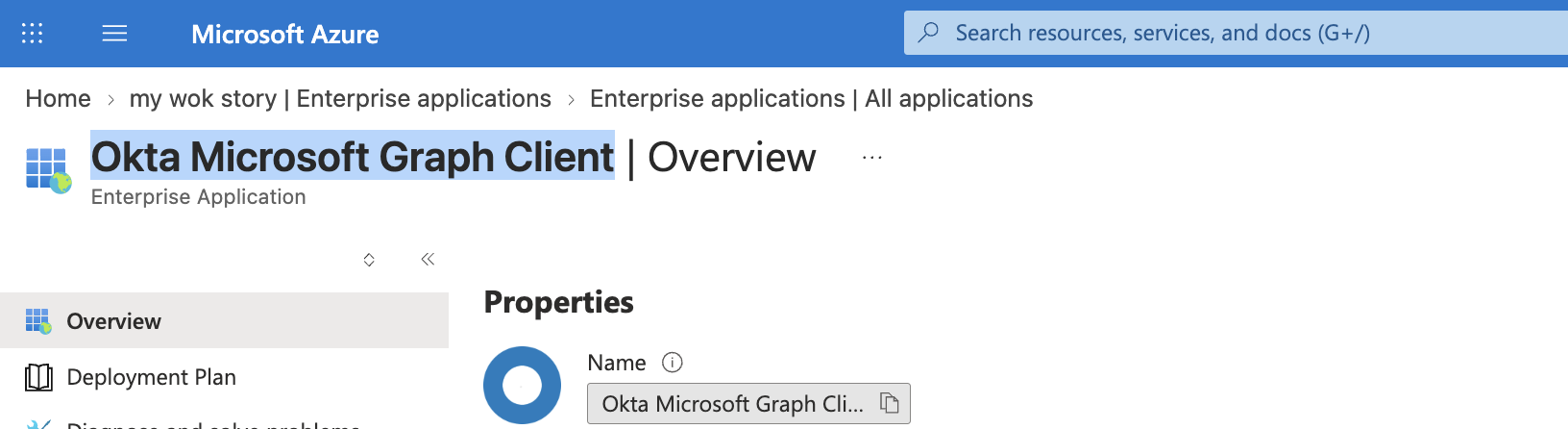 Okta Microsoft Graph Client Overview | Azure Dashboard
